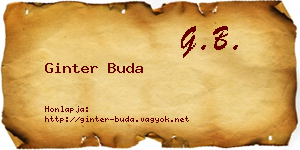 Ginter Buda névjegykártya